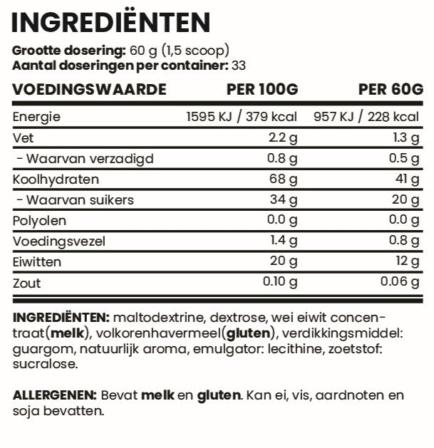 Weightgainer - Banaan - 2000g - XPN