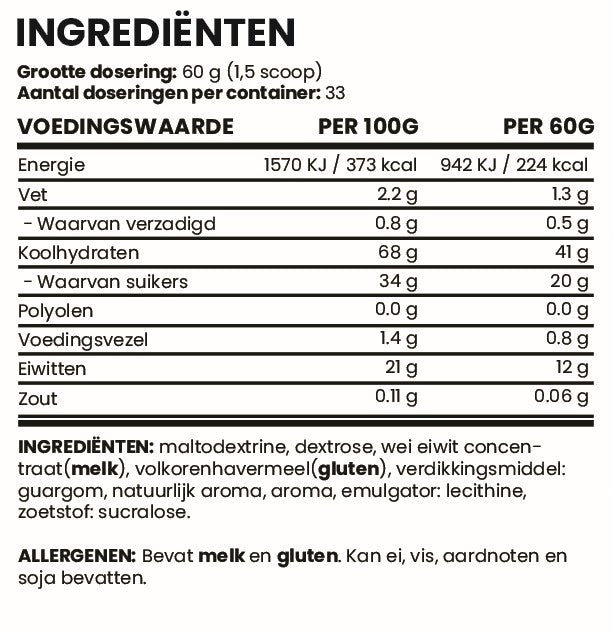 Weightgainer - Vanille - 2000 g - XPN